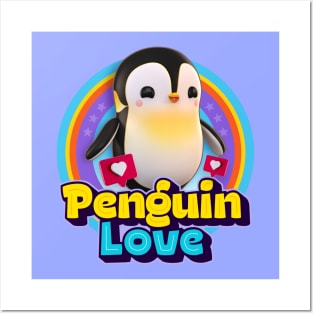 Penguin love Posters and Art